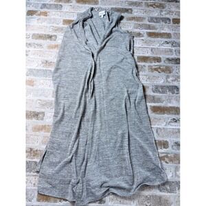 LuLaRoe Joy Vest Womens XS Grey Heathered Knit Sleeveless Duster Cardigan